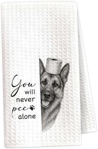 Funny German Shepherd Bathroom Hand Towel, Dog Lover Gifts-A07 by OXRUN