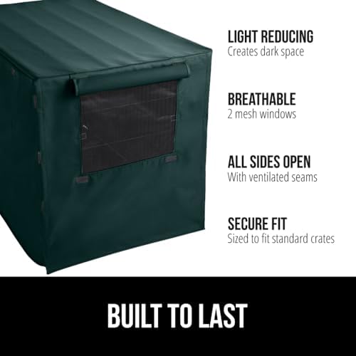 GORILLA GRIP Dog Crate Covers, Wire Kennel Topper, 30 in, Hunter Green - Image 2