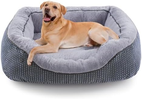 INVENHO Large Dog Beds Large Sized, Washable Orthopedic Warming Soft Sleeping by INVENHO