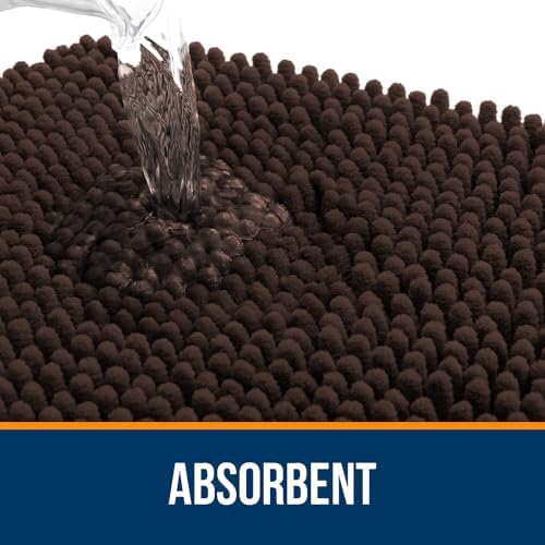 OLANLY Small Bathroom Rugs 30x18, Extra Soft Absorbent Chenille Bath Rugs - Image 4
