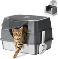 Stainless Steel Enclosed Litter Box by Unknown