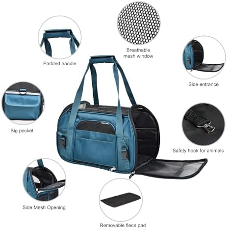 JESPET Soft-Sided Airline-Approved Dog & Cat Carrier Travel Bag - Image 5