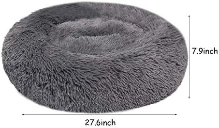 Plush Calming Donut Dog Bed for Small to Medium Dogs, 28 Inch Round Pet Bed - Image 5