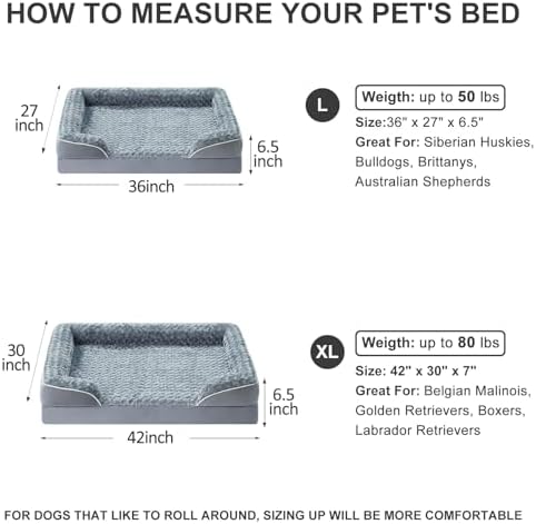 WNPETHOME Orthopedic Washable Dog Bed Large - Image 6