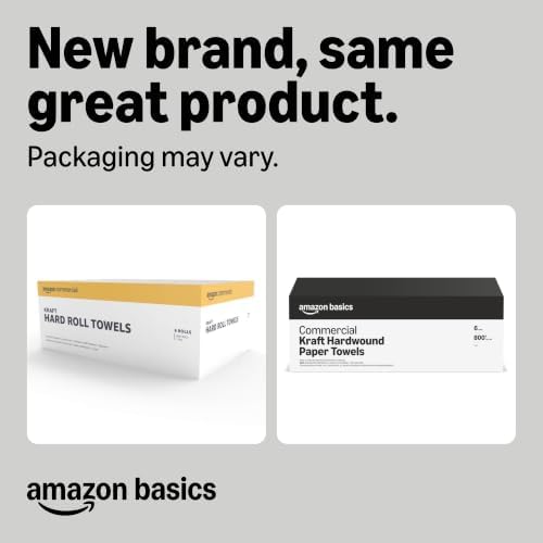 Amazon Basics 1-Ply Kraft 7.9" Hard Roll Paper Towels | Bulk | Made from 100% - Image 2
