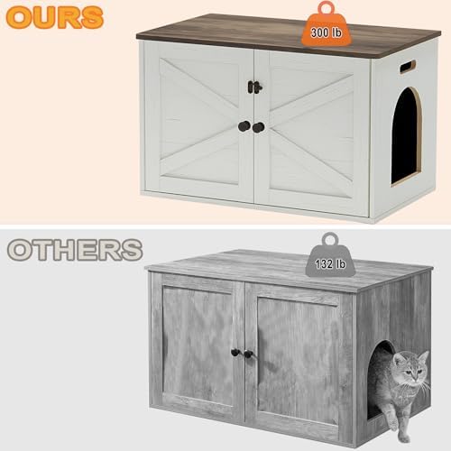 Timberer Cat Litter Box Enclosure, Hidden Litter Box Furniture - Image 3