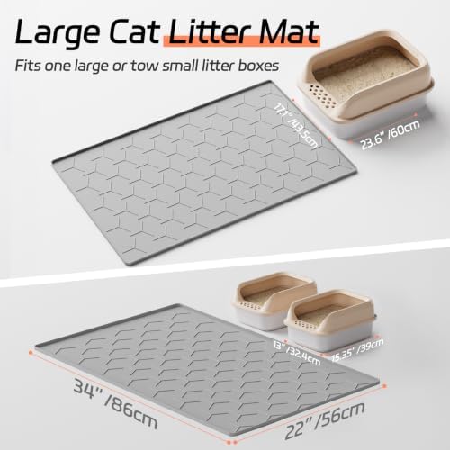 Bulkniu Silicone Cat Litter Mat, Raised Edge Waterproof - Image 5