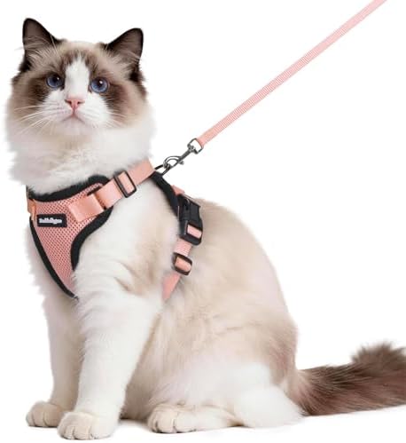 rabbitgoo Cat Harness and Leash Set, Escape Proof Vest, Light Salmon Pink by rabbitgoo