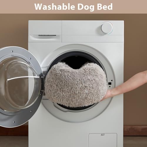 WNPETHOME Calming Dog Bed & Cat Bed, Anti-Anxiety Donut Small Dog Bed, Fluffy - Image 6
