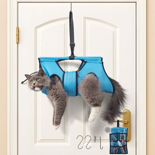 Pet Grooming Hammock for 5-11 lbs Pets, Door-Hook Hanging by MIFNRO