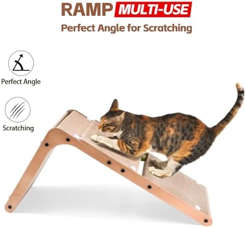 AUSCAT L-Shape Cardboard Cat Scratcher, 27.2 Inch Vertical Cardboard Scratcher - Image 5