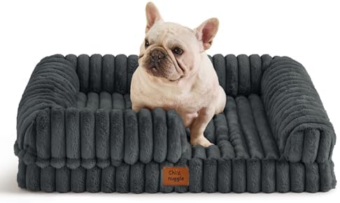 ChiXnuggle Faux Fur Orthopedic Dog Bolster Bed, Waterproof Washable Cover by SnuggleUpPawsDown