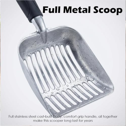 4-in-1 Cat Litter Scoop with Holder, Metal Litter Scoop Includes Portable Small - Image 5