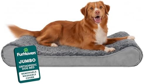 FurHaven Orthopedic Dog Bed for Large Dogs, Luxe Lounger Contour Mattress by FurHaven