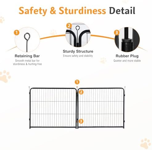 NEWBULIG Dog Playpen Indoor 24 Inch 2 Panels, Metal Outdoor Dog Fence Pen - Image 5
