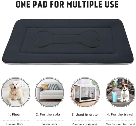 Dog Bed Soft Dog Crate Pad Mat for Medium/Large Dogs, 36 in Non-Slip Bottom - Image 4