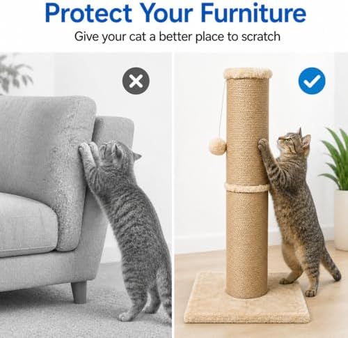 Cat Scratching Post with 5.5 Inch Diameter Sisal Post, 32 Inch - Image 5