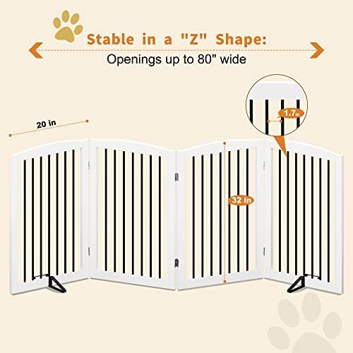 PUPETPO Freestanding Pet Gate for Dogs, Indoor Wooden Dog Gate for House - Image 6
