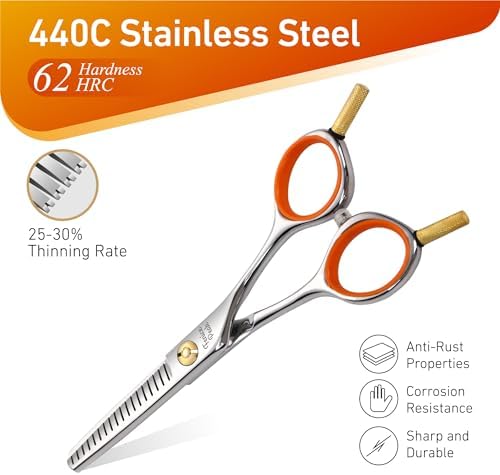 5'' Small Thinning Scissors Lightweight Dog and Cat Grooming Scissors - Image 3