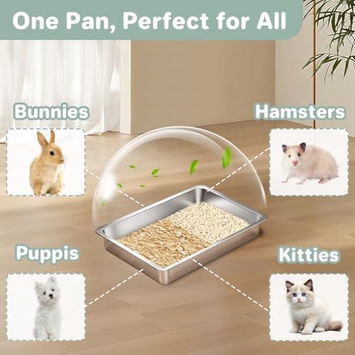 2 Pack Low Entry Stainless Steel Cat Litter Box - Image 5