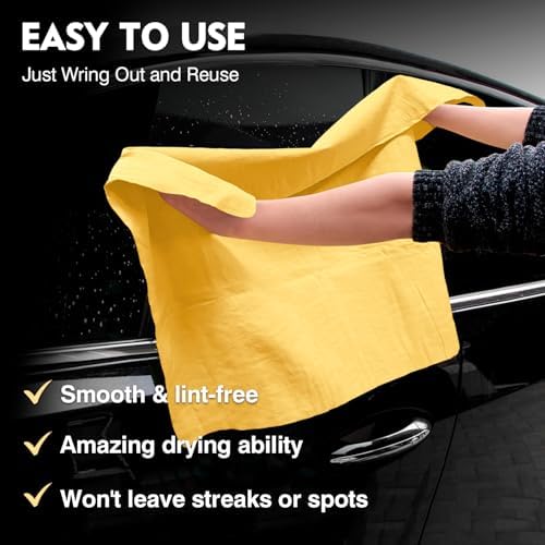 ARTIPOLY Premium Shammy Towel for Car Drying 2pk-Super Absorbent Chamois - Image 6