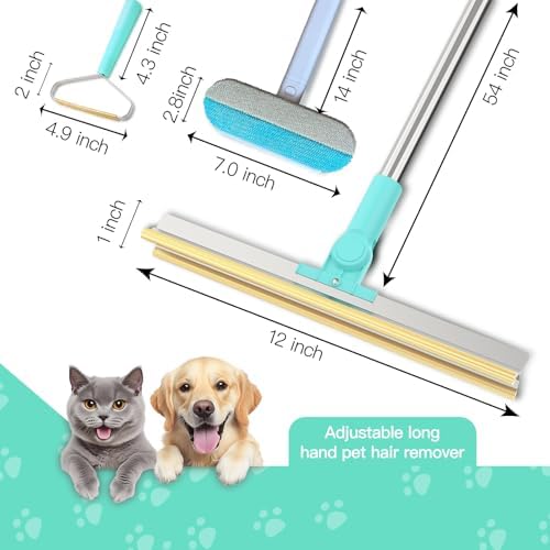 Carpet Rake for Pet Hair Removal, 3 in 1 Reusable Dog Hair Remover Scraper - Image 4