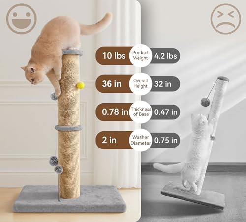 5-Inch Thick Sisal Cat Scratching Post - Image 5