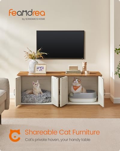 Feandrea Double Cat Litter Box Enclosure, Furniture Hidden - Image 2
