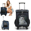 PETCUTE Wheeled Pet Carrier Backpack, Pet Travel Carrier by PETCUTE