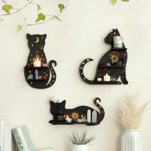 Artilady Crystal Display Shelf Gothic Decor, Cat Floating Shelves Storage - Image 3