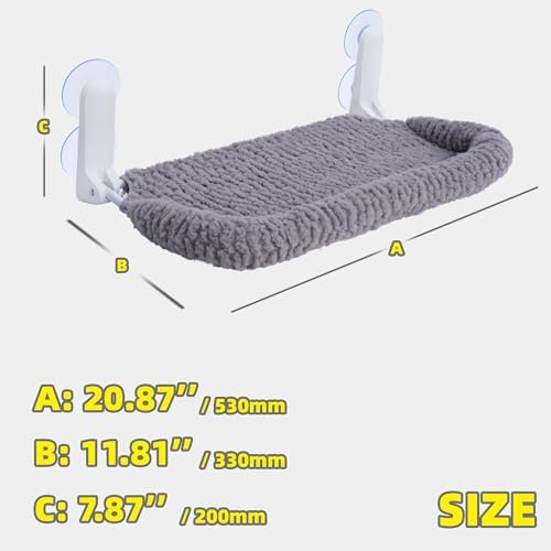 AIWIKIDE Cat Window Perch with Cushion Rim, Easy Install Bracket, Portable Wall - Image 4