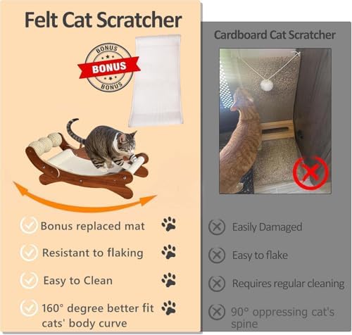 Cat Scratch Pad with Replacement Scratching Felt, Large Cat Scratcher Bed - Image 3