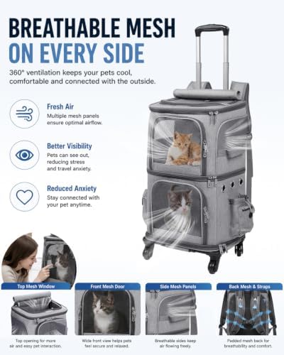 HOVONO Double-Compartment Cat Backpack Carrier - Image 4