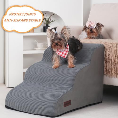 Aodisman Dog Stairs for Small Dogs and Cats, 3-Step Pet Ramp for Bed & Couch - Image 6