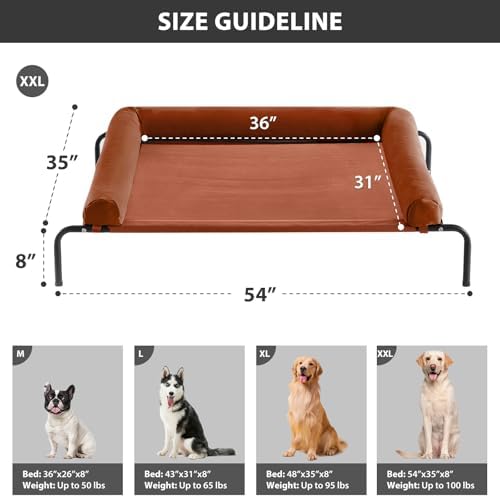 RRPETHOME Large Elevated Cooling Cot, Portable Outdoor Raised Dog Bed - Image 2