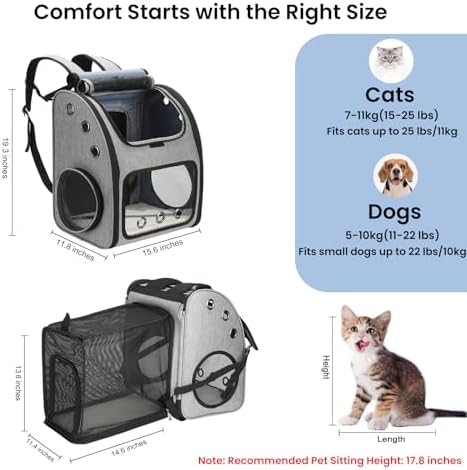Expandable Cat Carrier Backpack, Large Space, Airline Approved - Image 2