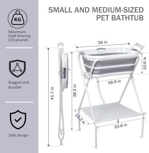 Portable Dog Bath Tub and Dog Washing Station, Collapsible Elevated Pet Tub - Image 6