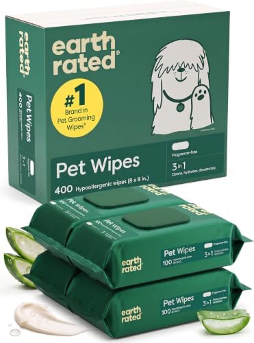 Earth Rated Dog Wipes for Paws & Butt, Deodorizing by EarthRated