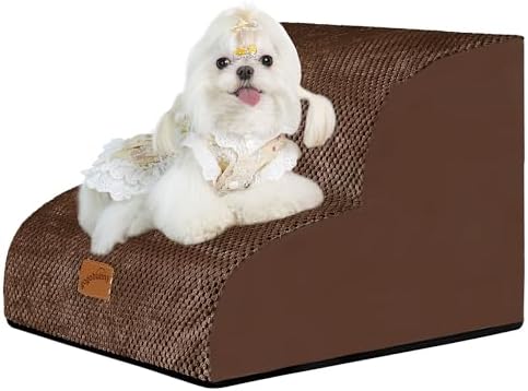 GoGoBunny Ramp Dog Stairs for Couch Sofa and Chair 11.8" H, 2-Step Pet Steps by gogobunny