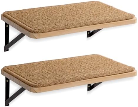2Pack Wooden Cat Wall Shelves by Unknown
