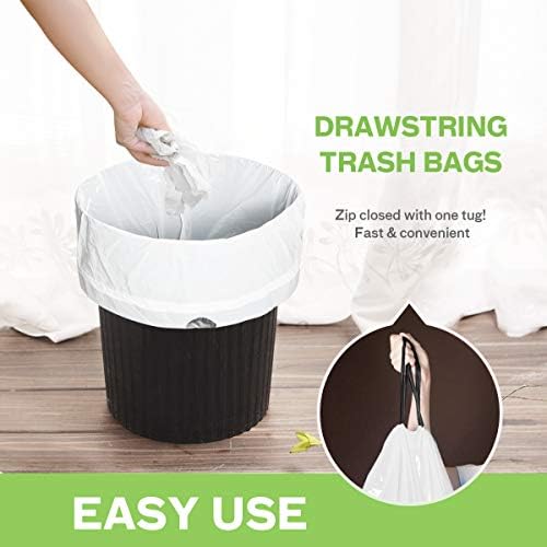 1.6 Gallon 100 Counts Small Drawstring Trash Bags by Teivio, 1.5 Gallon - Image 5