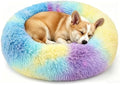 Calming Donut Dog and Cat Bed for Indoor Cats, Anti-Anxiety Round Fluffy Soft by Homeuslynn