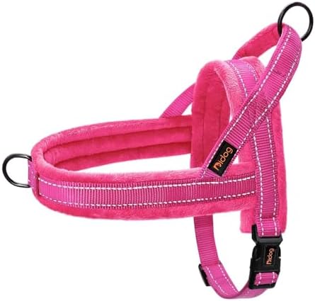Didog No Pull Dog Harness for Small Dogs, Soft Flannel Padded, Hot Pink by Didog
