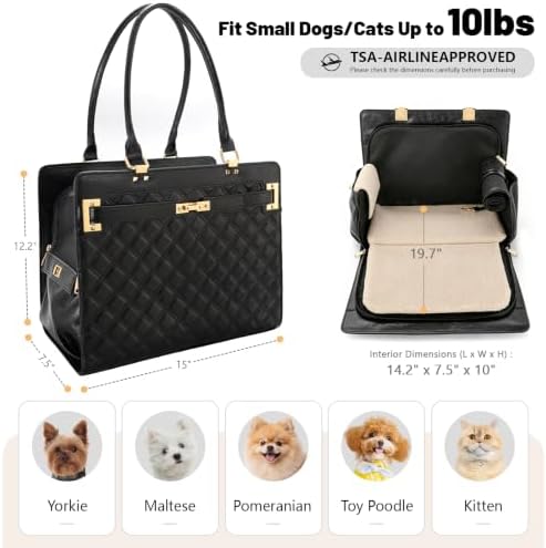 2-in-1 Stylish Dog Purse Carrier Soft-Sided Carriers Travel Tote Bag - Image 2