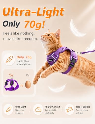 Cat Harness and Leash Set, Escape Proof Kitten Harness - Image 4