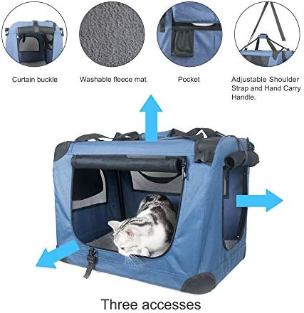 Prutapet Large Cat Carrier 24"x16.5"x16.5" Portable Dog Crate - Image 5