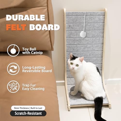 PETKARAY Felt Cat Scratcher, Vertical Cat Scratching Pad, Scratch Resistant - Image 3