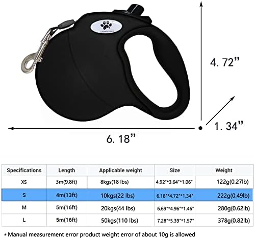 13 ft Retractable Dog Leash for Large Dogs up to 26 lbs, Tangle-Free Nylon Tape - Image 2