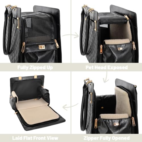2-in-1 Stylish Dog Purse Carrier Soft-Sided Carriers Travel Tote Bag - Image 3
