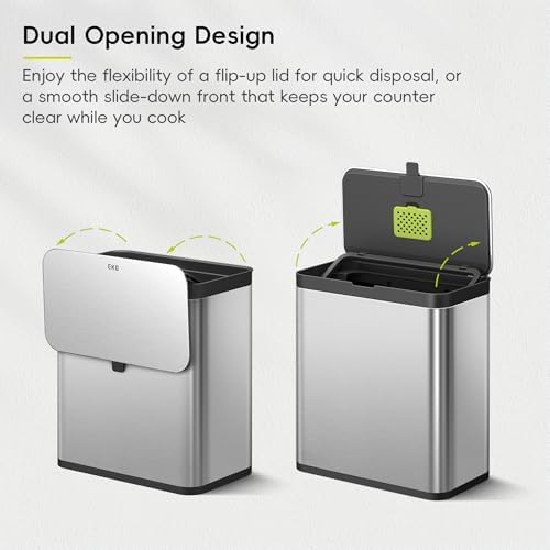 EKO Kitchen Compost Bin, 7L / 1.85 Gal Stainless Steel - Image 4
